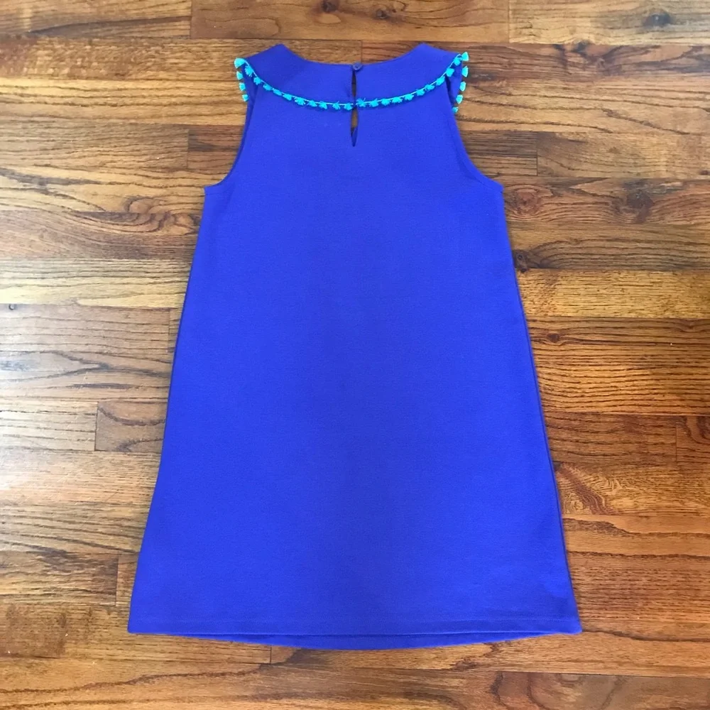 Girls Gymboree Blue & Teal Green Dress Size Medium 8 - 10 Cotton Polyester Spand